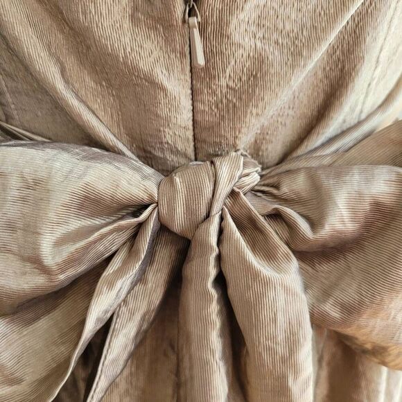 Twelfth Street by Cynthia Vincent bronze gold metallic dress strapless corset mi - Picture 6 of 14